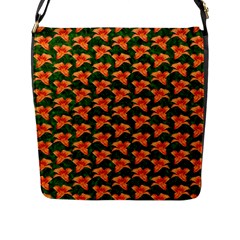 Background Wallpaper Flowers Green Flap Messenger Bag (l)  by Nexatart