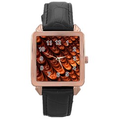 Fractal Mathematics Frax Hd Rose Gold Leather Watch 