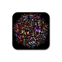 Network Integration Intertwined Rubber Coaster (square)  by Nexatart