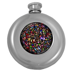 Network Integration Intertwined Round Hip Flask (5 Oz) by Nexatart