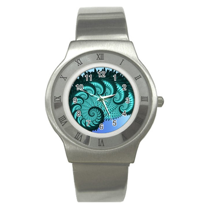 Fractals Texture Abstract Stainless Steel Watch