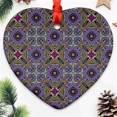 Vintage Abstract Unique Original Heart Ornament (two Sides) by Nexatart