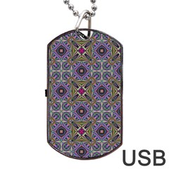 Vintage Abstract Unique Original Dog Tag Usb Flash (two Sides) by Nexatart