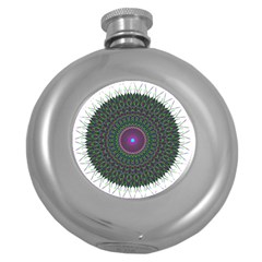 Pattern District Background Round Hip Flask (5 Oz) by Nexatart