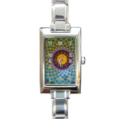 Temple Abstract Ceiling Chinese Rectangle Italian Charm Watch by Nexatart