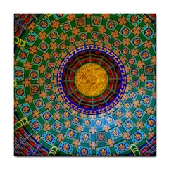 Temple Abstract Ceiling Chinese Tile Coasters by Nexatart