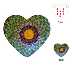 Temple Abstract Ceiling Chinese Playing Cards (heart) 