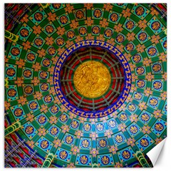 Temple Abstract Ceiling Chinese Canvas 12  X 12   by Nexatart