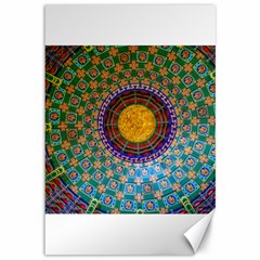 Temple Abstract Ceiling Chinese Canvas 12  X 18   by Nexatart