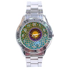 Temple Abstract Ceiling Chinese Stainless Steel Analogue Watch by Nexatart