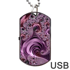 Abstract Art Fractal Art Fractal Dog Tag Usb Flash (two Sides) by Nexatart