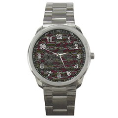 Full Frame Shot Of Abstract Pattern Sport Metal Watch by Nexatart