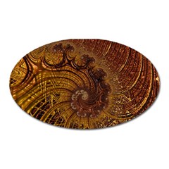 Copper Caramel Swirls Abstract Art Oval Magnet by Nexatart