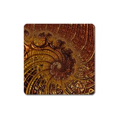 Copper Caramel Swirls Abstract Art Square Magnet by Nexatart