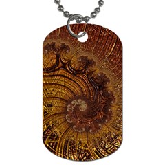 Copper Caramel Swirls Abstract Art Dog Tag (two Sides) by Nexatart