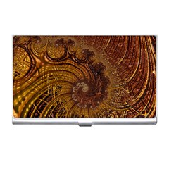 Copper Caramel Swirls Abstract Art Business Card Holders by Nexatart