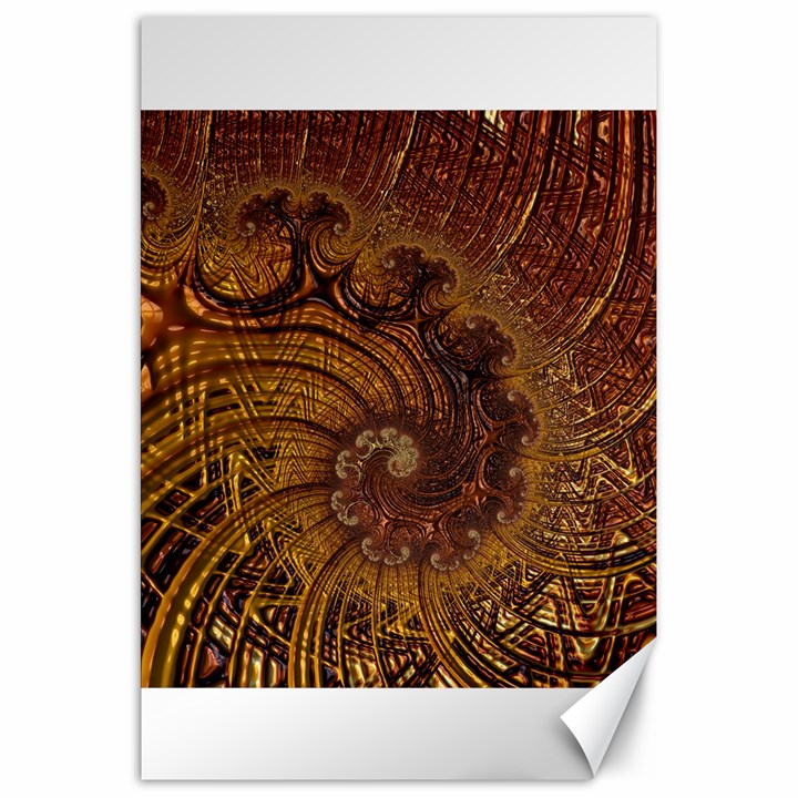 Copper Caramel Swirls Abstract Art Canvas 20  x 30  