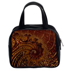 Copper Caramel Swirls Abstract Art Classic Handbags (2 Sides) by Nexatart