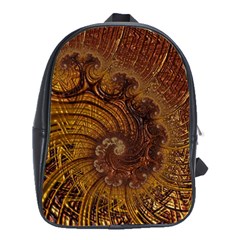 Copper Caramel Swirls Abstract Art School Bags(large)  by Nexatart