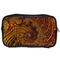 Copper Caramel Swirls Abstract Art Toiletries Bags 2-side by Nexatart