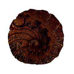 Copper Caramel Swirls Abstract Art Standard 15  Premium Round Cushions by Nexatart