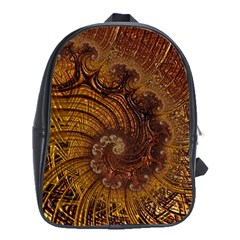 Copper Caramel Swirls Abstract Art School Bags (xl)  by Nexatart