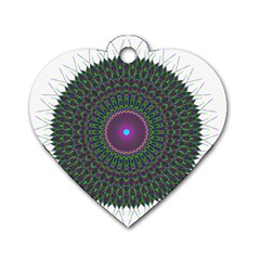 Pattern District Background Dog Tag Heart (one Side) by Nexatart