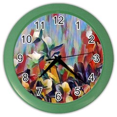 Abstractionism Spring Flowers Color Wall Clocks by DeneWestUK