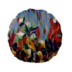 Abstractionism Spring Flowers Standard 15  Premium Round Cushions by DeneWestUK