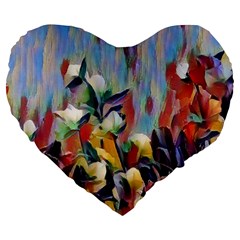 Abstractionism Spring Flowers Large 19  Premium Heart Shape Cushions