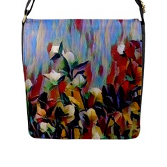 Abstractionism Spring Flowers Flap Messenger Bag (l)  by DeneWestUK