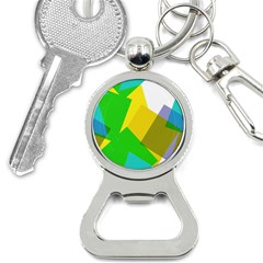 Green Yellow Shapes        Bottle Opener Key Chain