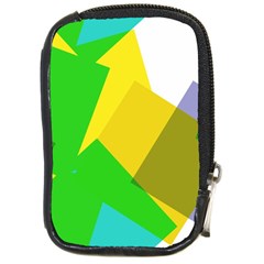 Green Yellow Shapes        Compact Camera Leather Case