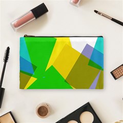 Green Yellow Shapes        Cosmetic Bag by LalyLauraFLM