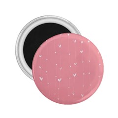 Pink Background With White Hearts On Lines 2 25  Magnets