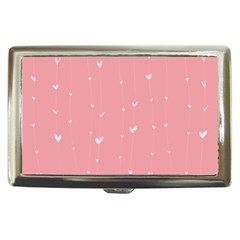 Pink Background With White Hearts On Lines Cigarette Money Cases by TastefulDesigns