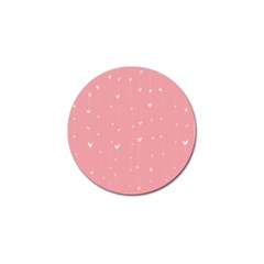 Pink Background With White Hearts On Lines Golf Ball Marker (4 Pack) by TastefulDesigns