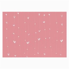 Pink Background With White Hearts On Lines Large Glasses Cloth by TastefulDesigns