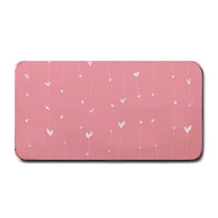 Pink Background With White Hearts On Lines Medium Bar Mats by TastefulDesigns