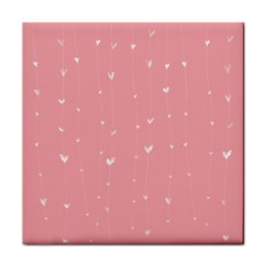 Pink Background With White Hearts On Lines Face Towel by TastefulDesigns