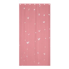 Pink Background With White Hearts On Lines Shower Curtain 36  X 72  (stall)  by TastefulDesigns