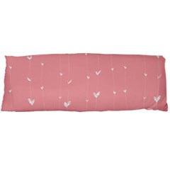 Pink Background With White Hearts On Lines Body Pillow Case Dakimakura (two Sides) by TastefulDesigns