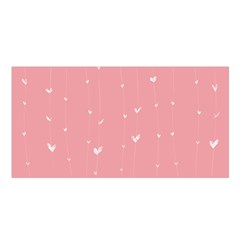 Pink Background With White Hearts On Lines Satin Shawl by TastefulDesigns