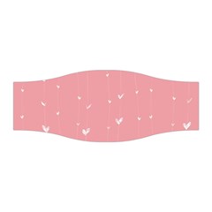 Pink Background With White Hearts On Lines Stretchable Headband by TastefulDesigns