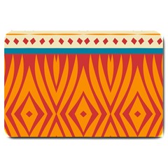 Shapes In Retro Colors       Large Doormat by LalyLauraFLM