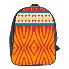 Shapes In Retro Colors       School Bag (large) by LalyLauraFLM