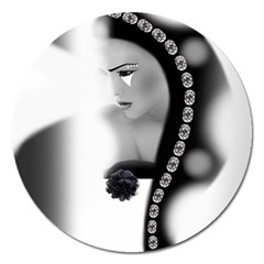 Silence Of Beauty Magnet 5  (round) by mugebasakart