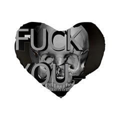  Fuck You Standard 16  Premium Flano Heart Shape Cushions by mugebasakart