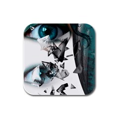 Blue Eye Rubber Square Coaster (4 Pack)  by mugebasakart