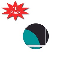 Turquoise Line 1  Mini Buttons (10 Pack)  by mugebasakart